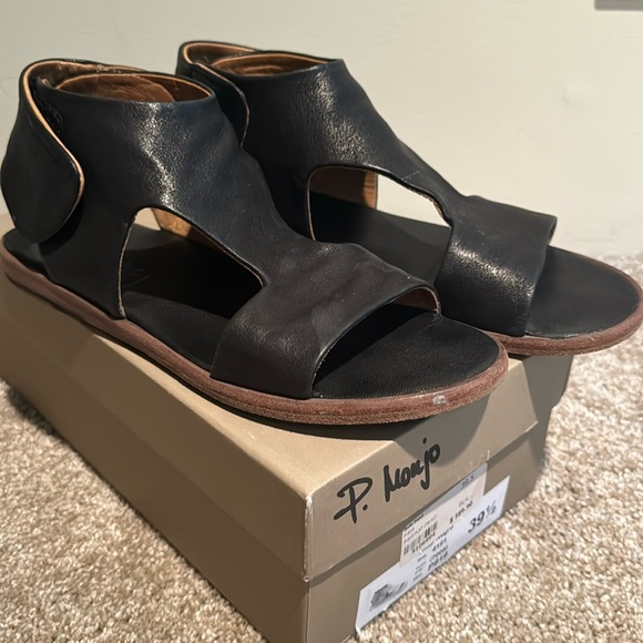 P. Monjo Gorgeous designer sandals from Spain - size 39-1/2 Rasp Negro - Picture 1 of 6